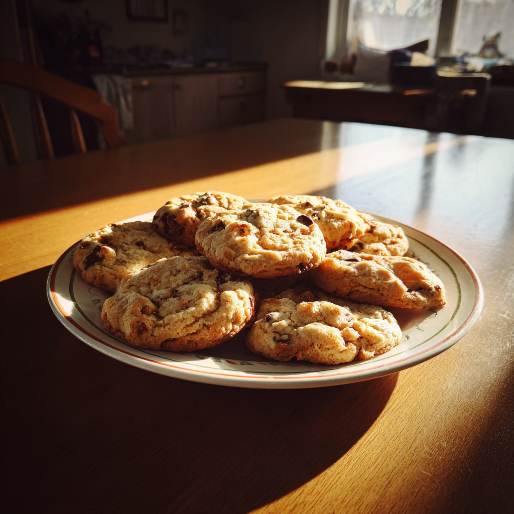 Un plato de galletas sobre una mesa | Fuente: Midjourney