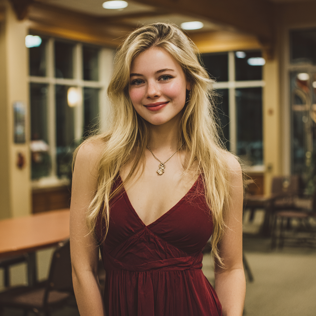 Una joven sonriente | Fuente: Midjourney