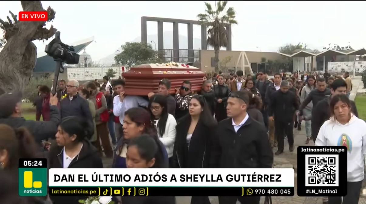Allegados de Sheyla Gutiérrez trasladando su ataúd y llorando su muerte en su funeral | Fuente: Instagram/latinanoticias.pe