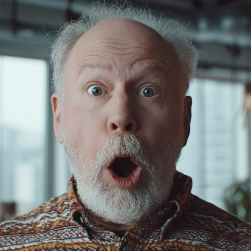 Un hombre con cara de sorpresa | Fuente: Midjourney