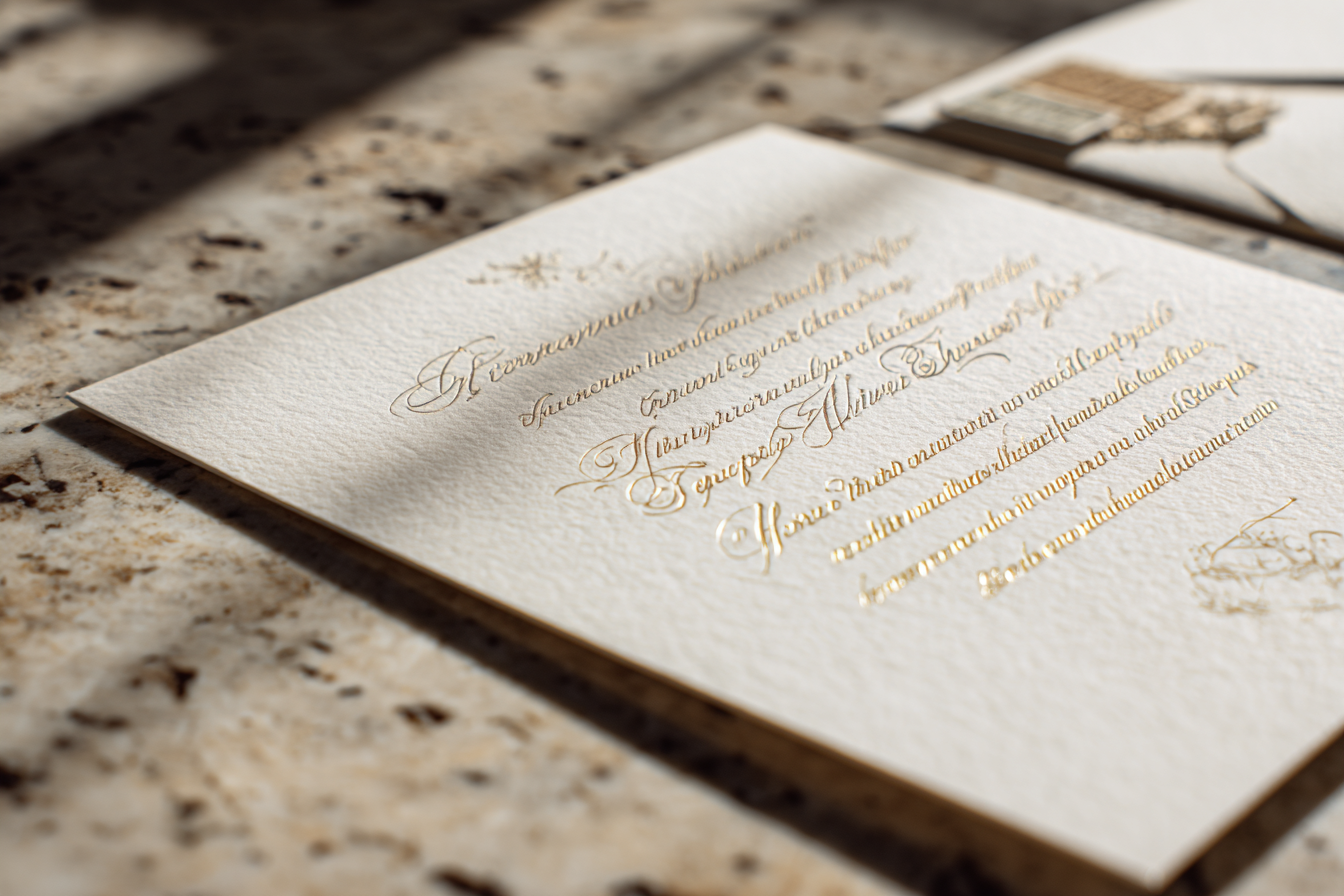 Una tarjeta de boda | Fuente: Midjourney