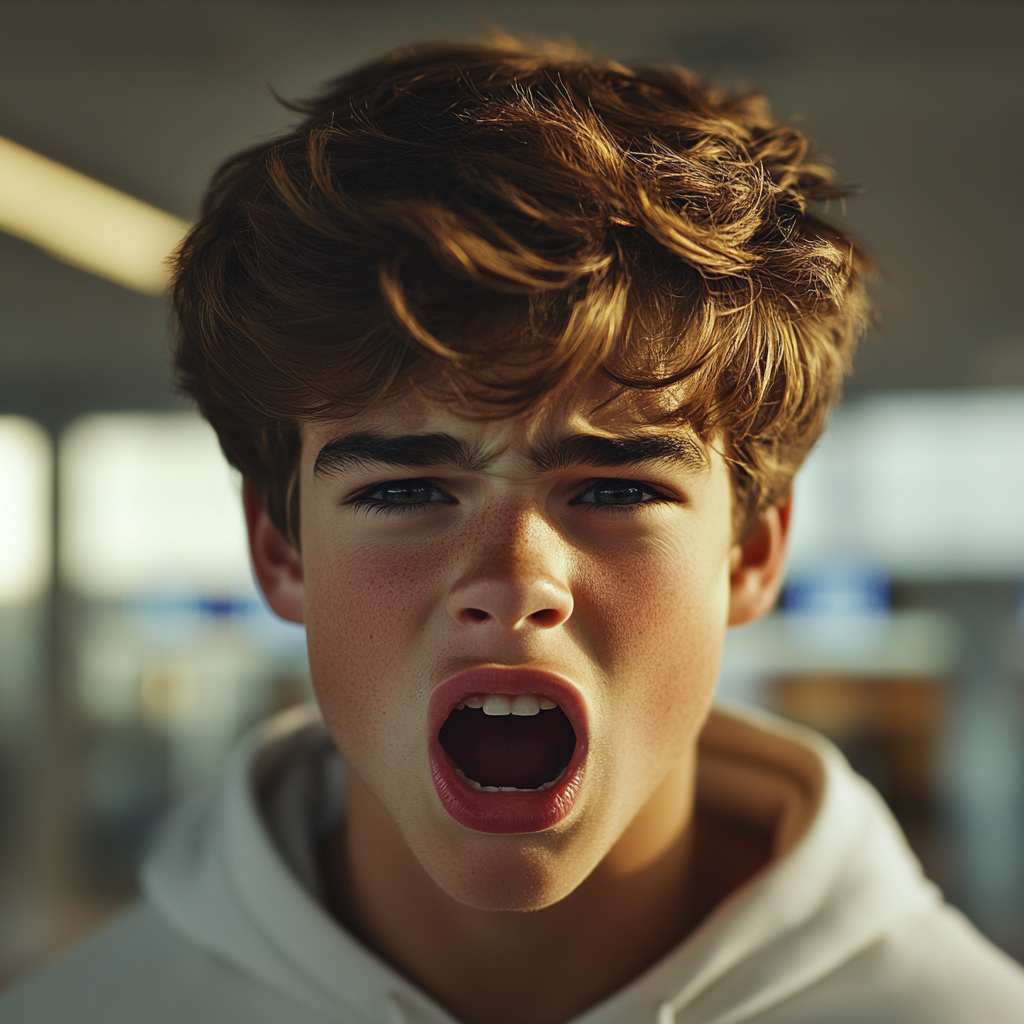 Un niño enfadado gritando | Fuente: Midjourney