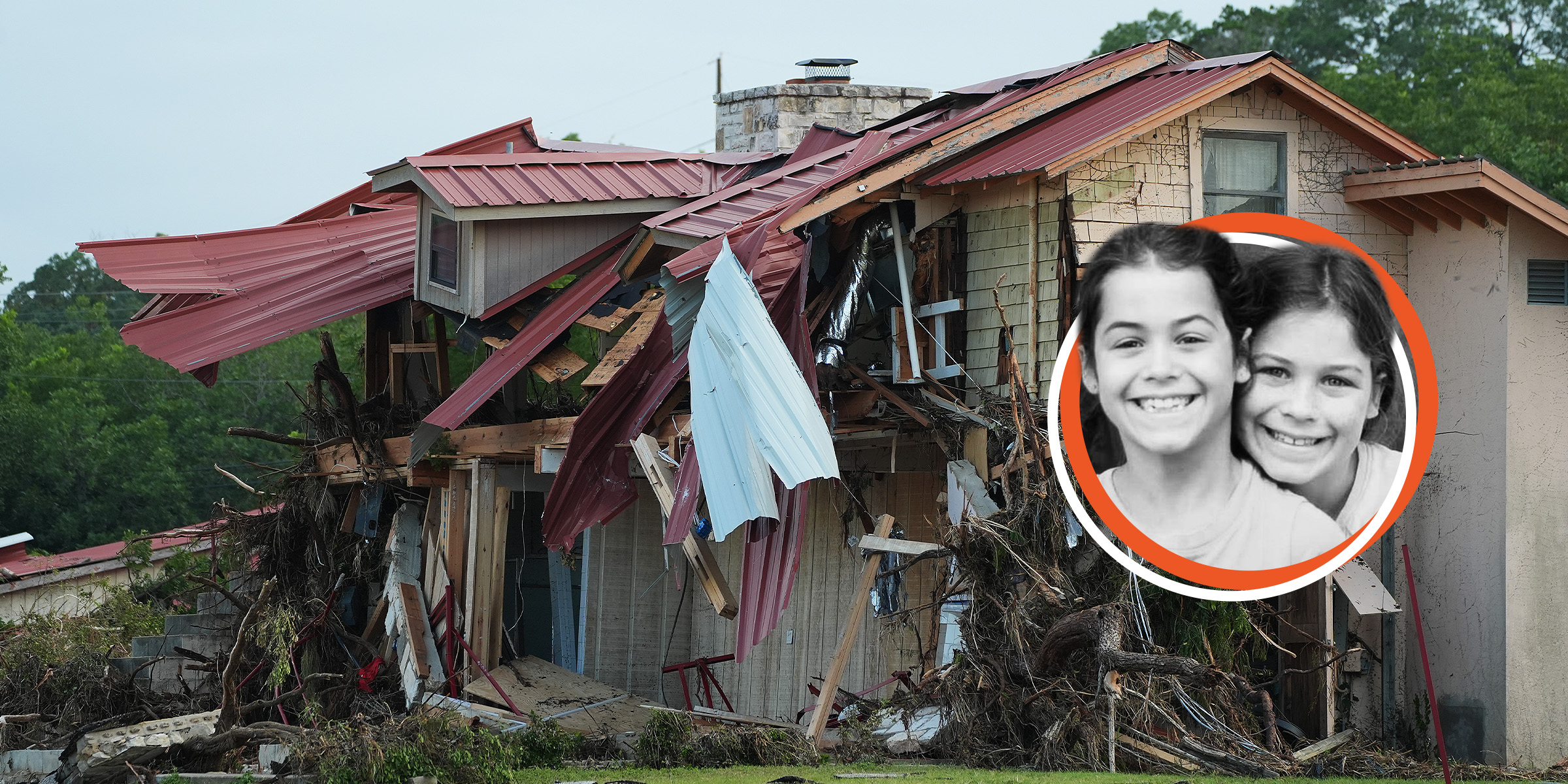 Casa afectada por las inundaciones | Hanna y Rebecca Lawrence | Fuente: Getty Images X/kellytx2