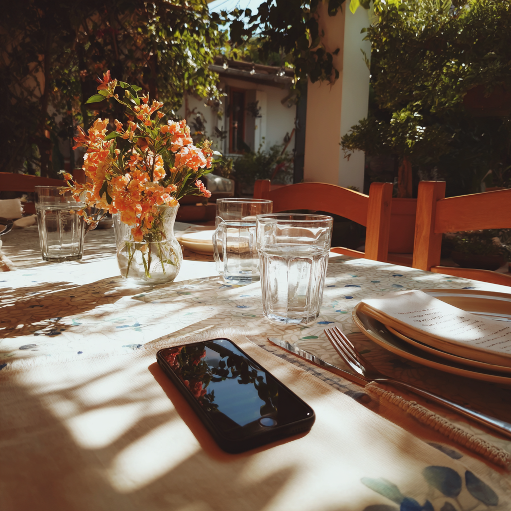 Un móvil sobre una mesa | Fuente: Midjourney