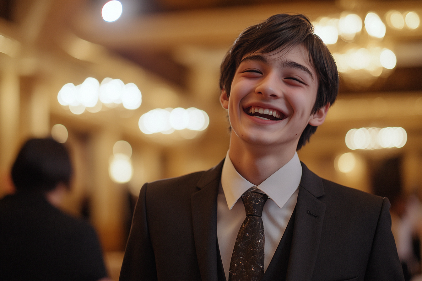 Un niño de pie en un salón de baile | Fuente: Midjourney