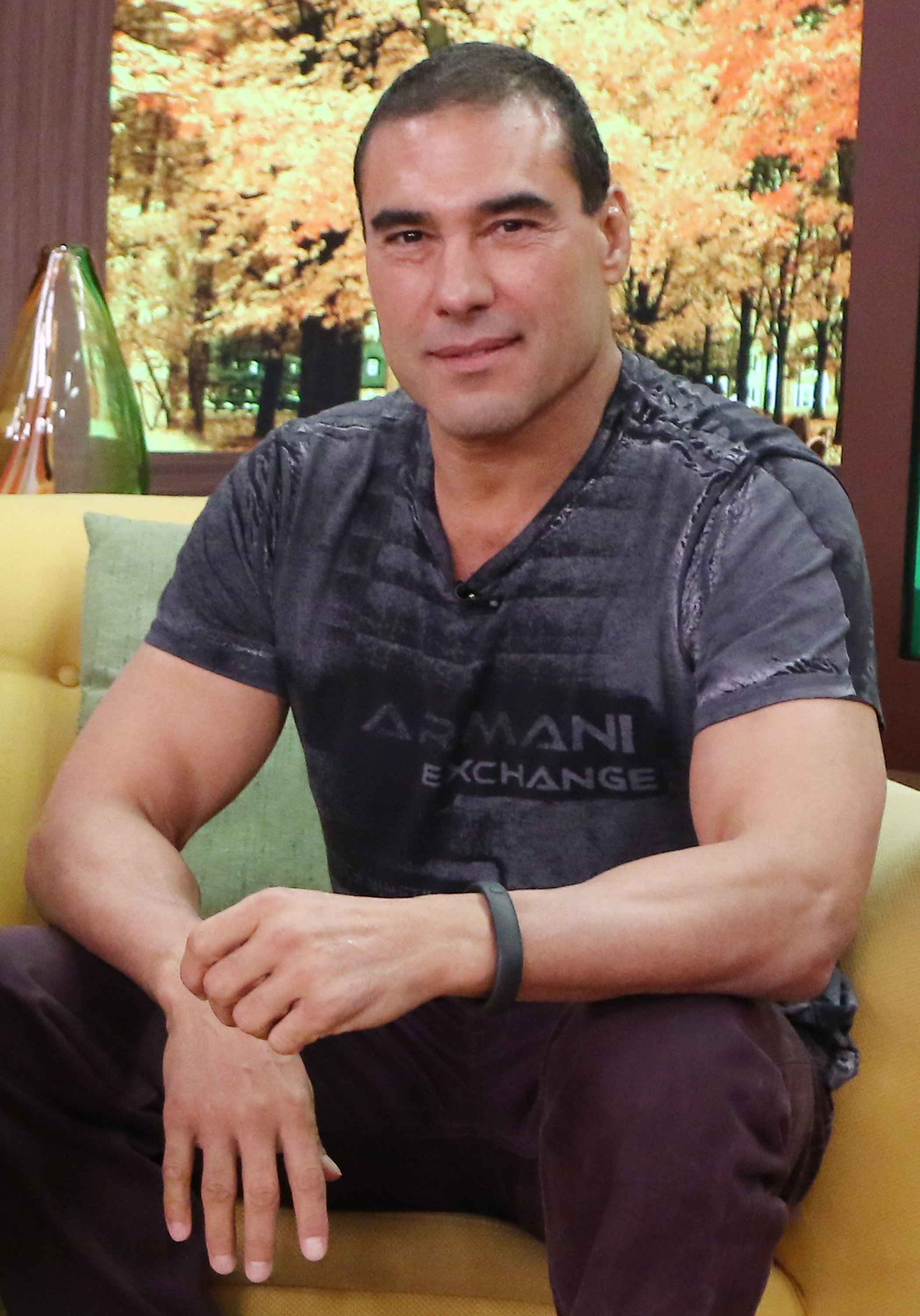 Eduardo Yáñez visita el set de "Despierta América" para promocionar su película "Ladrones" en Univision Studios el 9 de octubre de 2015 en Miami, Florida.