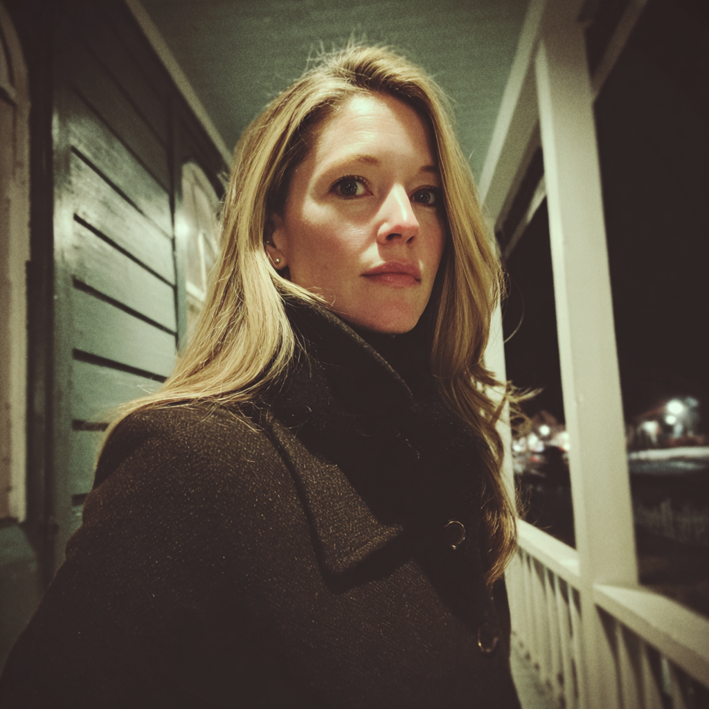 Una mujer pensativa con un abrigo marrón | Fuente: Midjourney