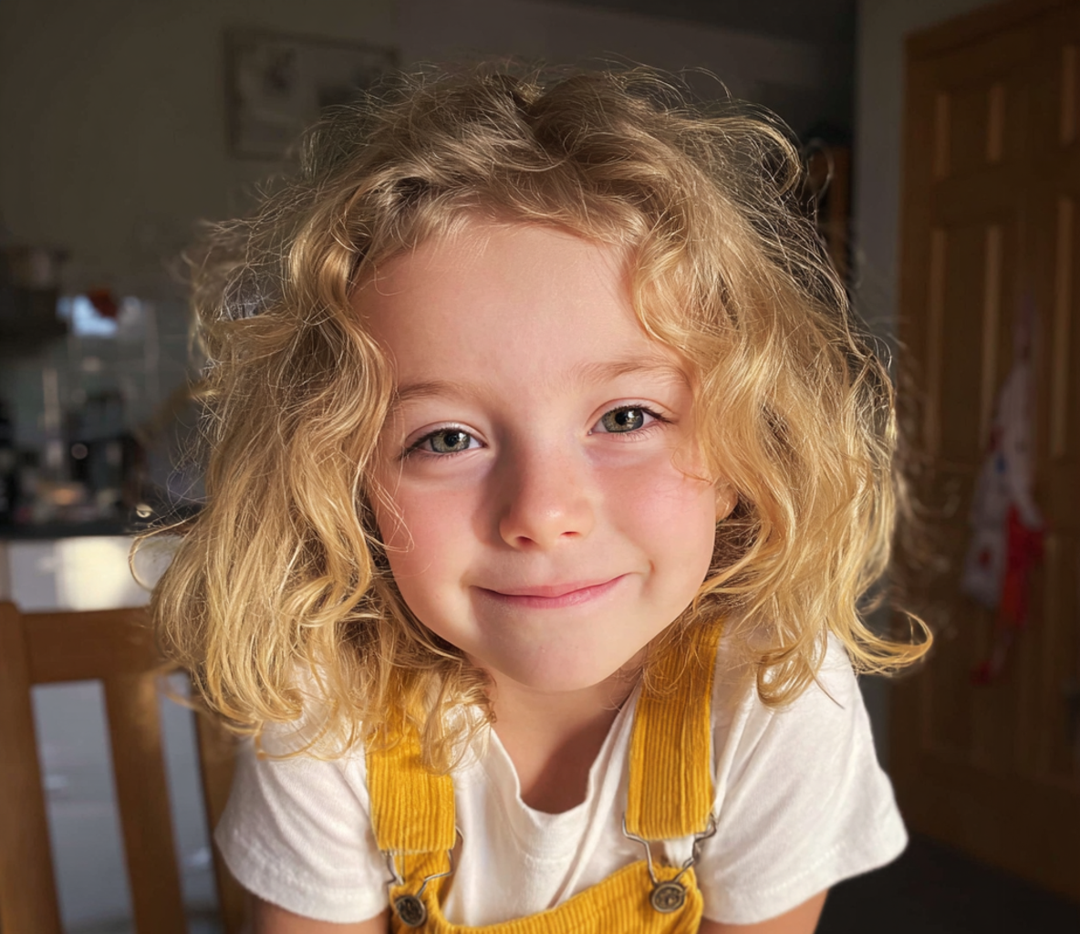 Primer plano de una niña sonriente | Fuente: Midjourney