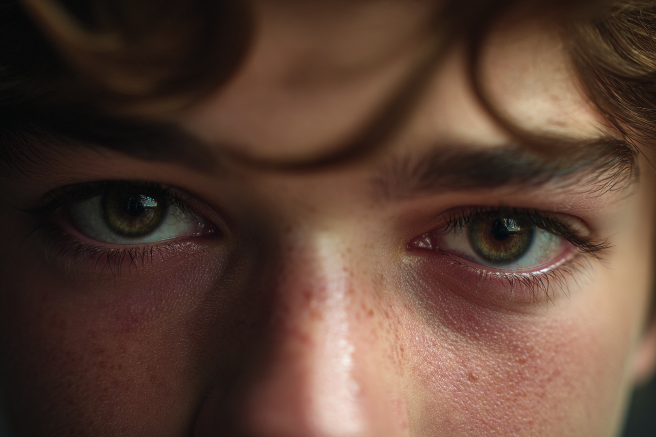 Primer plano de los ojos de un niño | Fuente: Midjourney