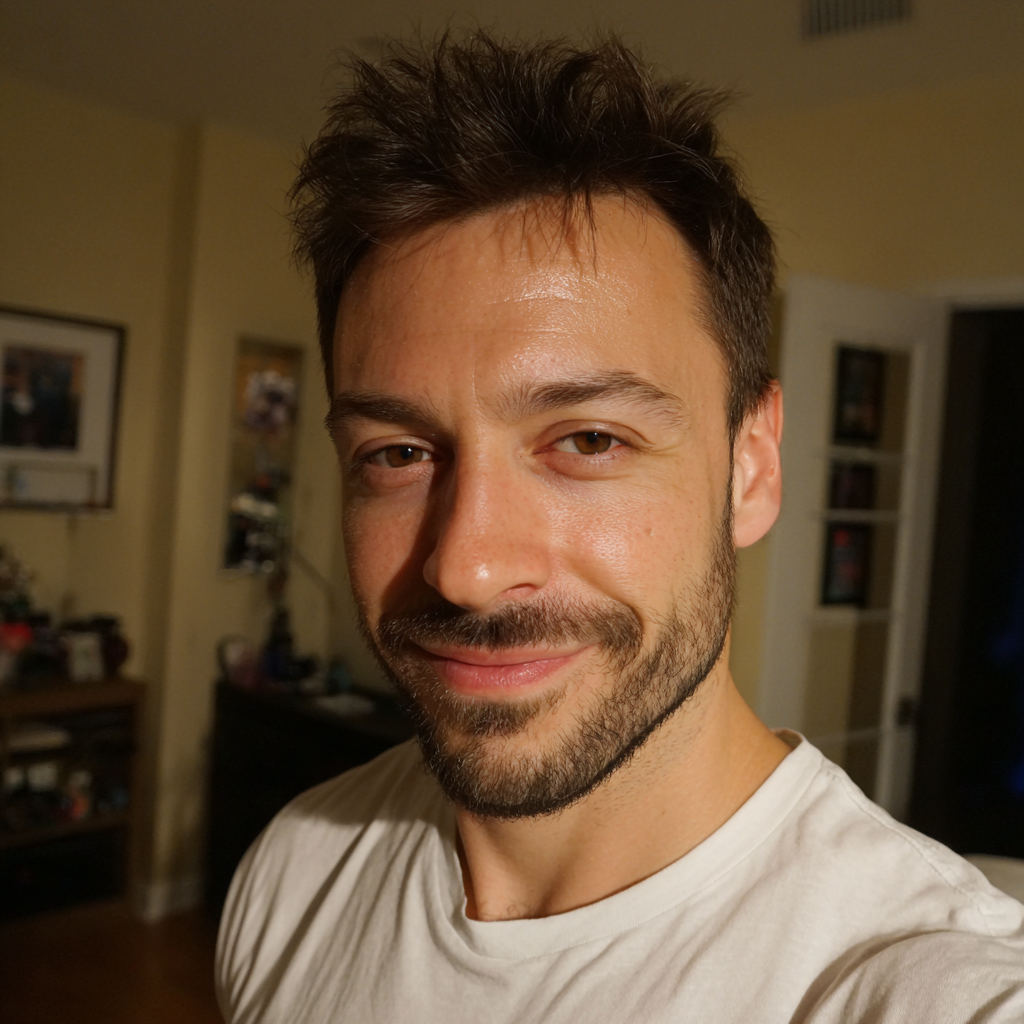 Primer plano de un hombre sonriente | Fuente: Midjourney