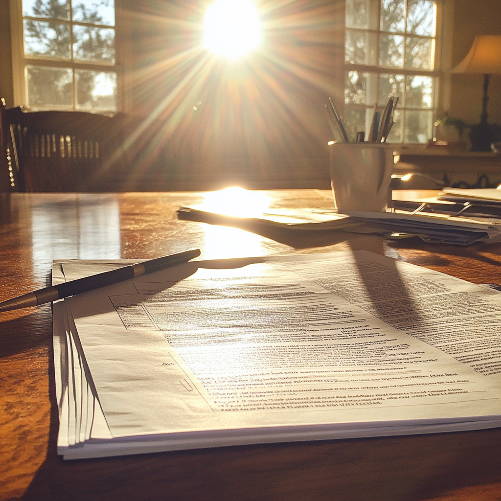 Papeleo sobre una mesa | Fuente: Midjourney