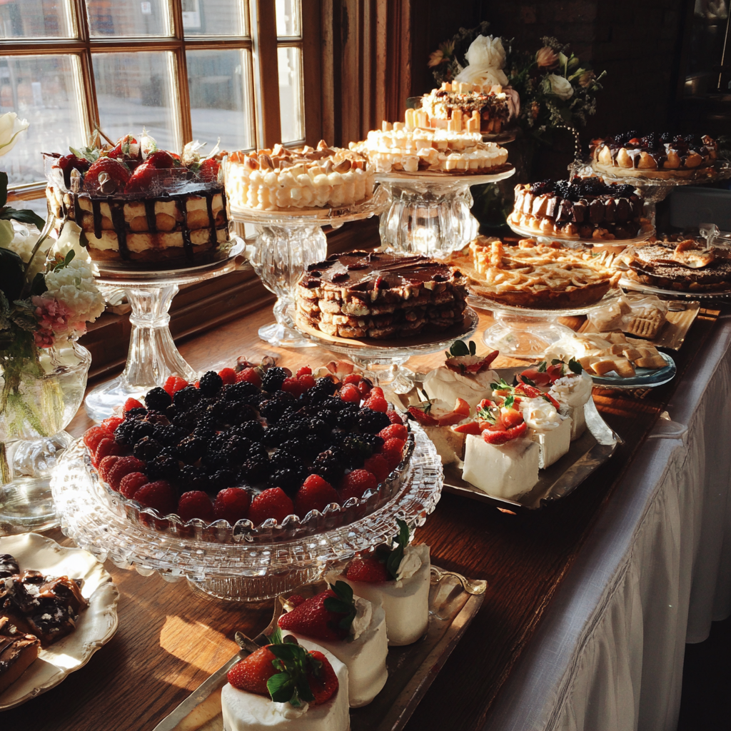 Una mesa de postres en un evento | Fuente: Midjourney