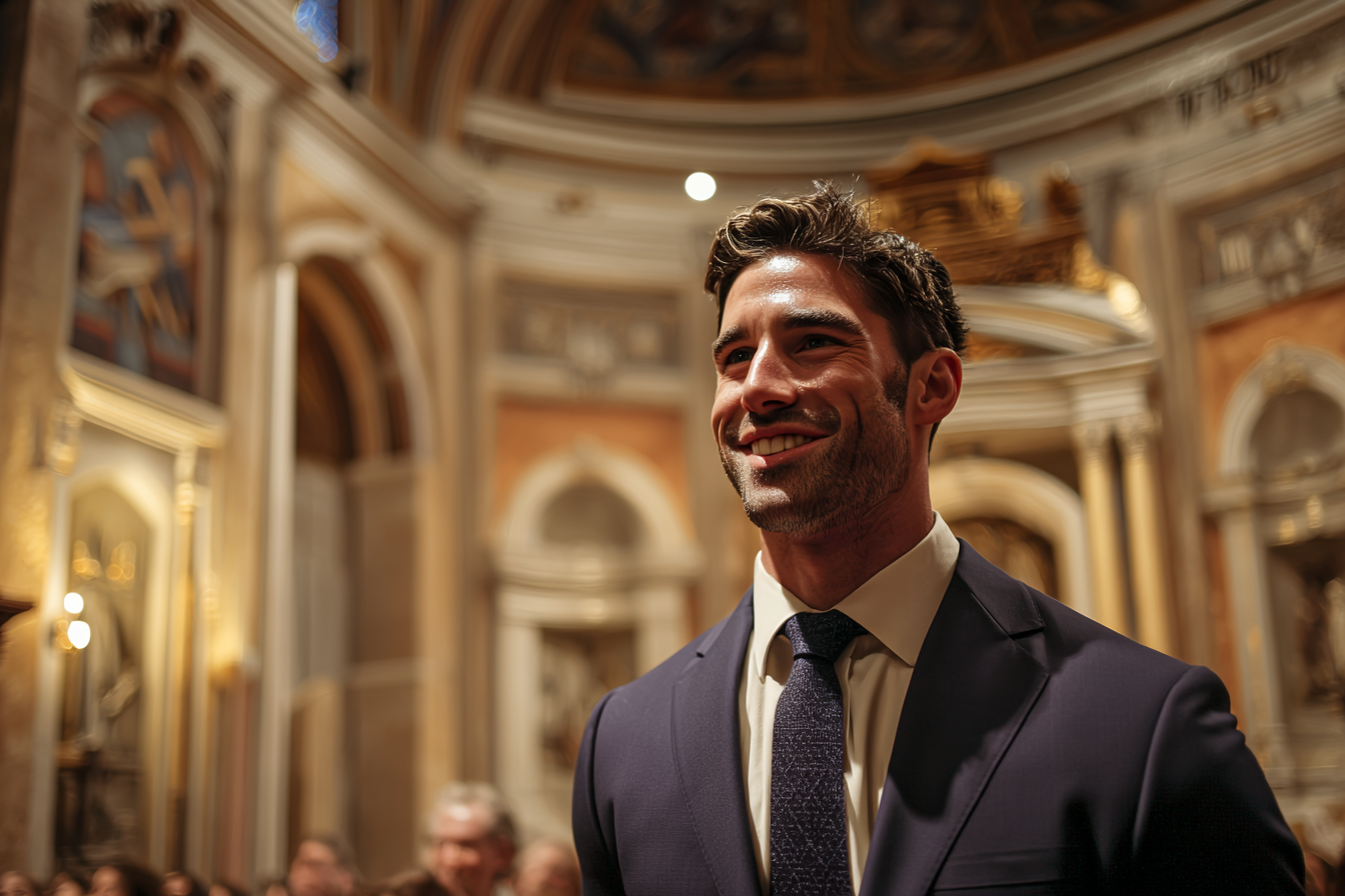Un novio feliz | Fuente: Midjourney