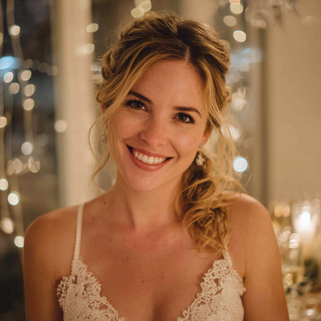 Una novia sonriente | Fuente: Midjourney