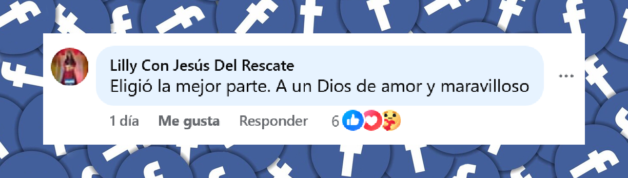 Comentario de una usuaria sobre la decisión de Kamila Rodrigues Cardoso de convertirse en monja | Fuente: Facebook/El Heraldo de México