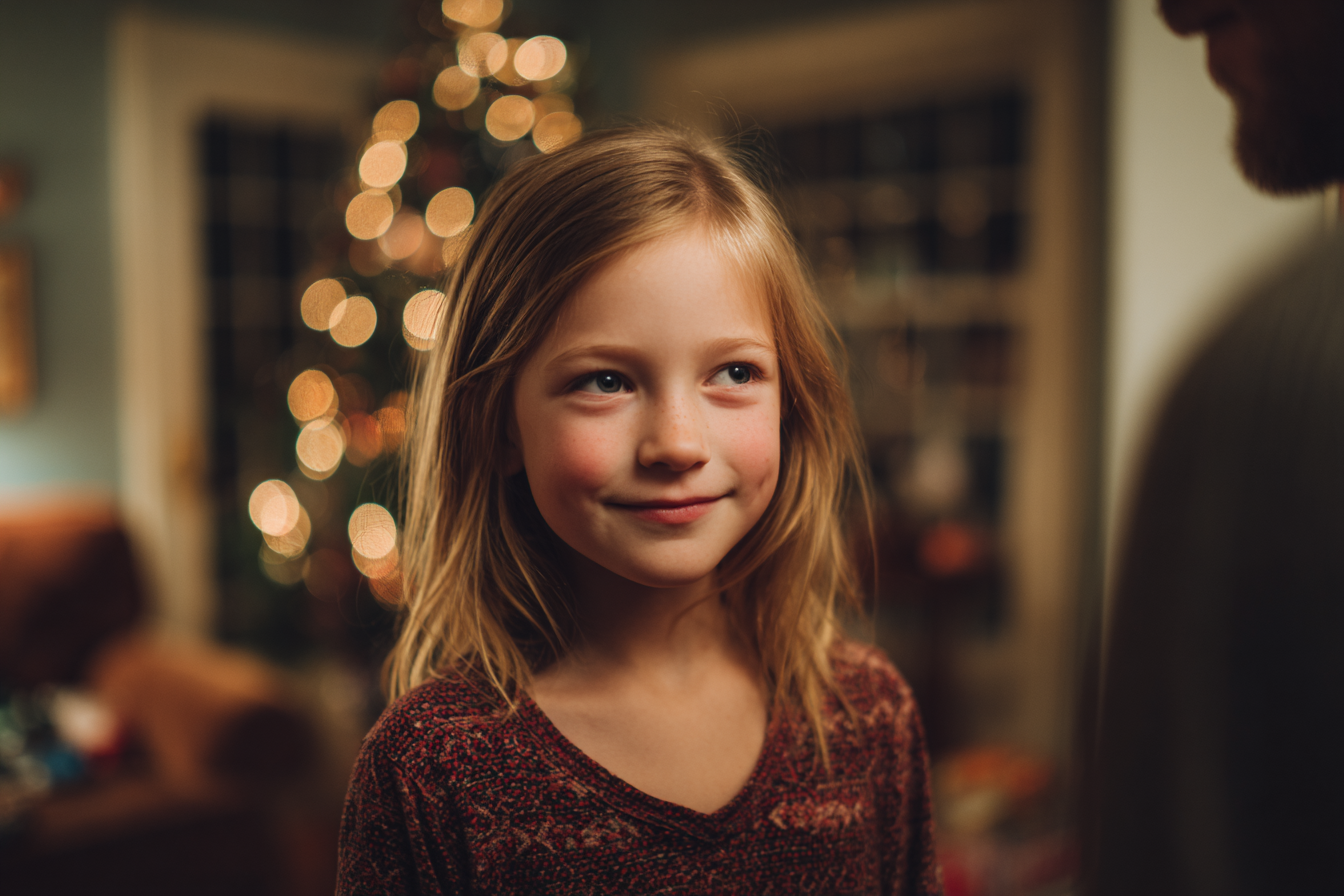 Una niña hablando con su padre | Fuente: Midjourney