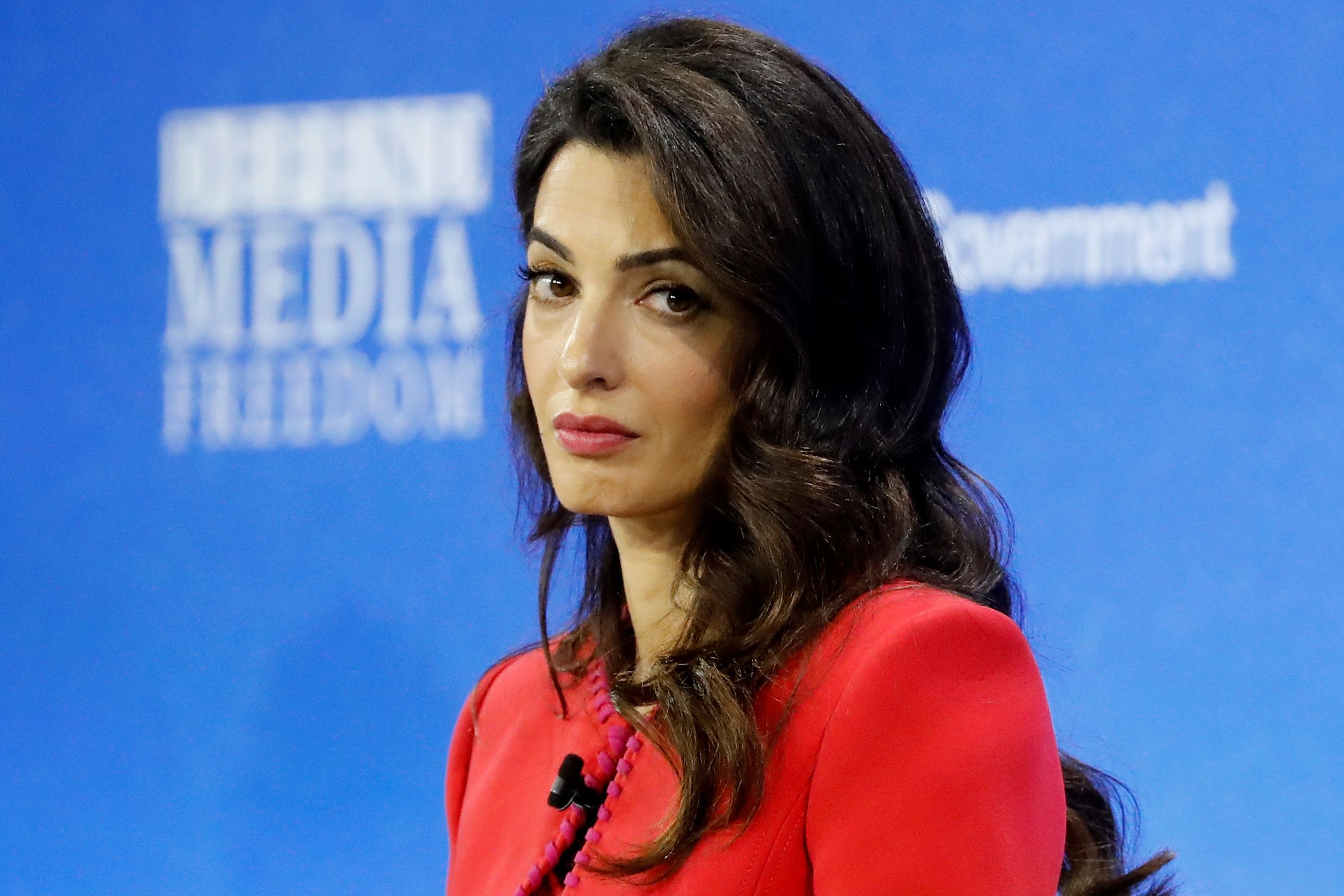 Amal Clooney en la Conferencia Mundial por la Libertad de los Medios de Comunicación el 10 de julio de 2019 en Londres, Inglaterra | Fuente: Getty Images