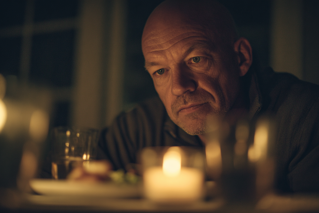 Un hombre sentado en una mesa | Fuente: Midjourney