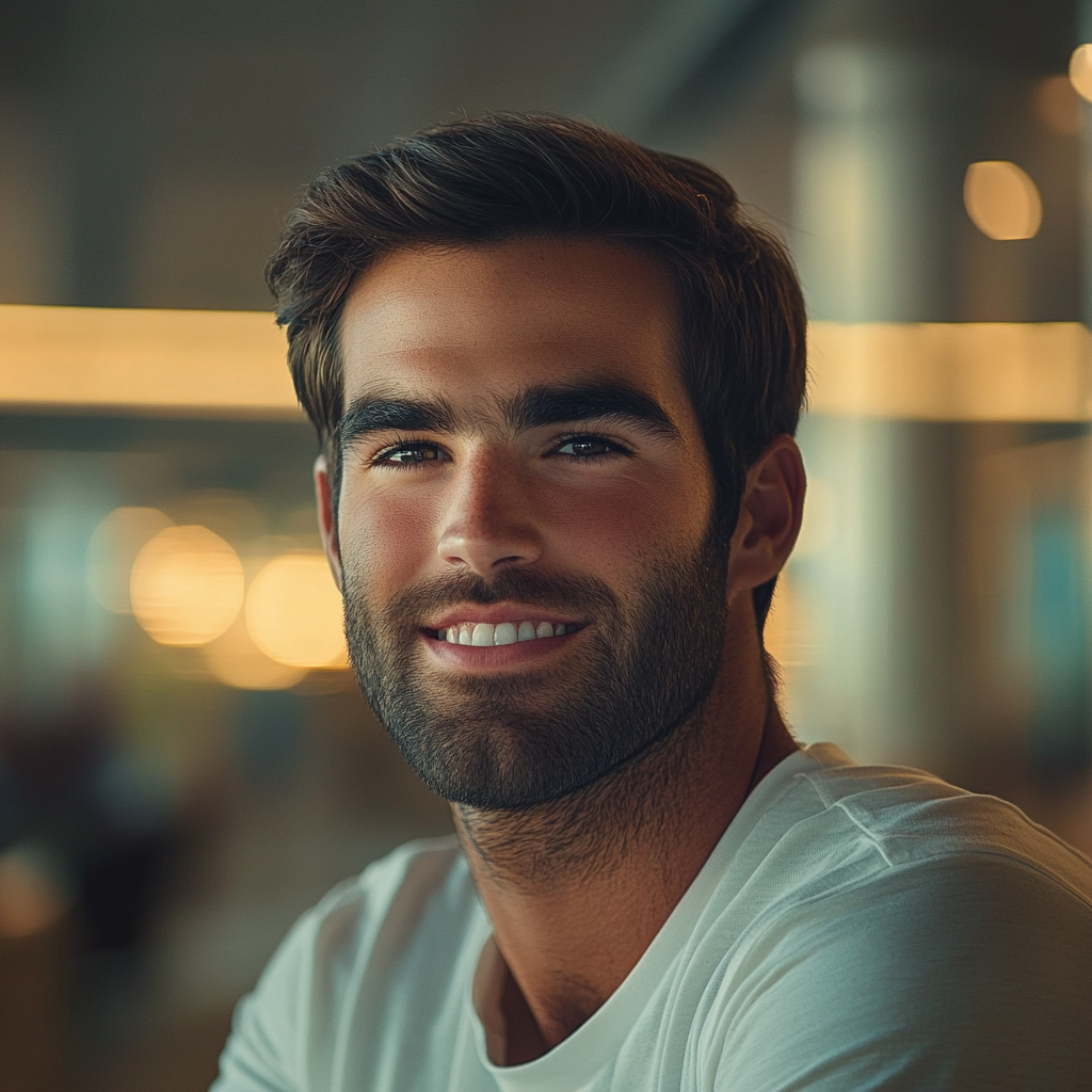 Un hombre sonriendo | Fuente: Midjourney