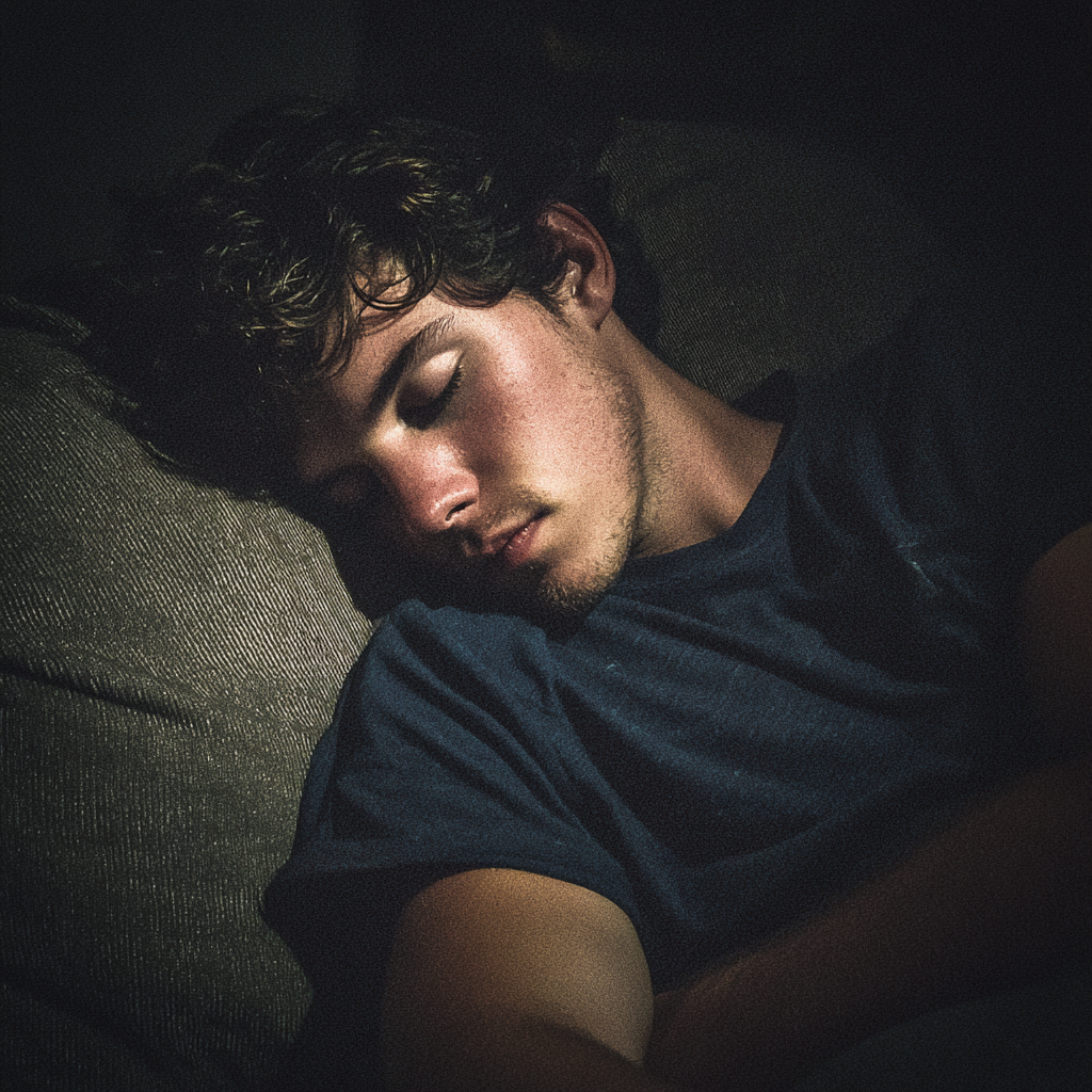 Un hombre durmiendo en un sofá | Fuente: Midjourney