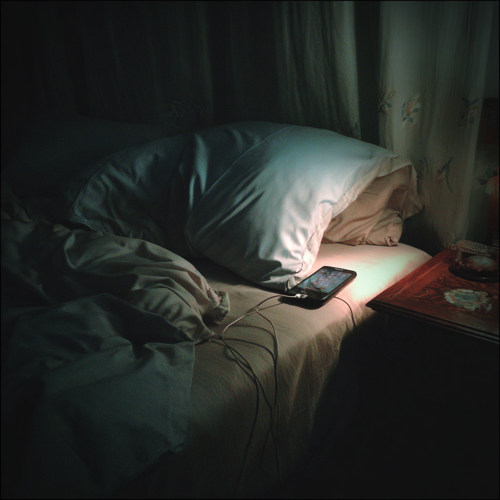Un móvil sobre una cama | Fuente: Midjourney