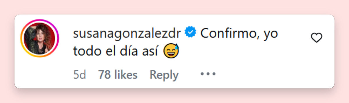Comentario de una usuaria sobre la publicación de Cecilia Galliano donde aparece junto a su hijo Santiago | Fuente: Instagram/ceci_galliano