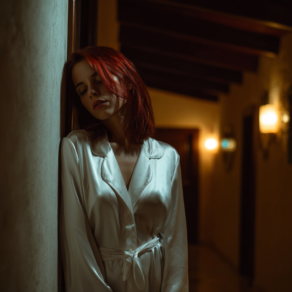 Una mujer disgustada apoyada en una pared | Fuente: Midjourney