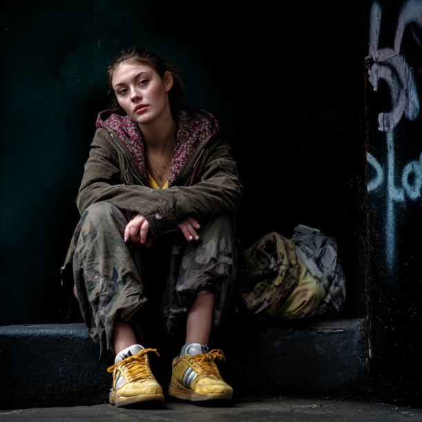 Una adolescente varada | Fuente: Midjourney