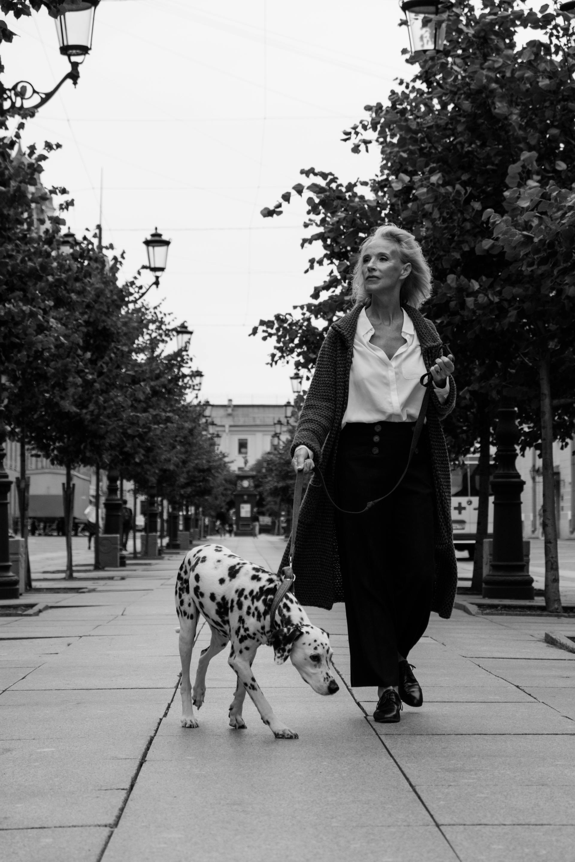 Una mujer paseando a un perro | Fuente: Pexels
